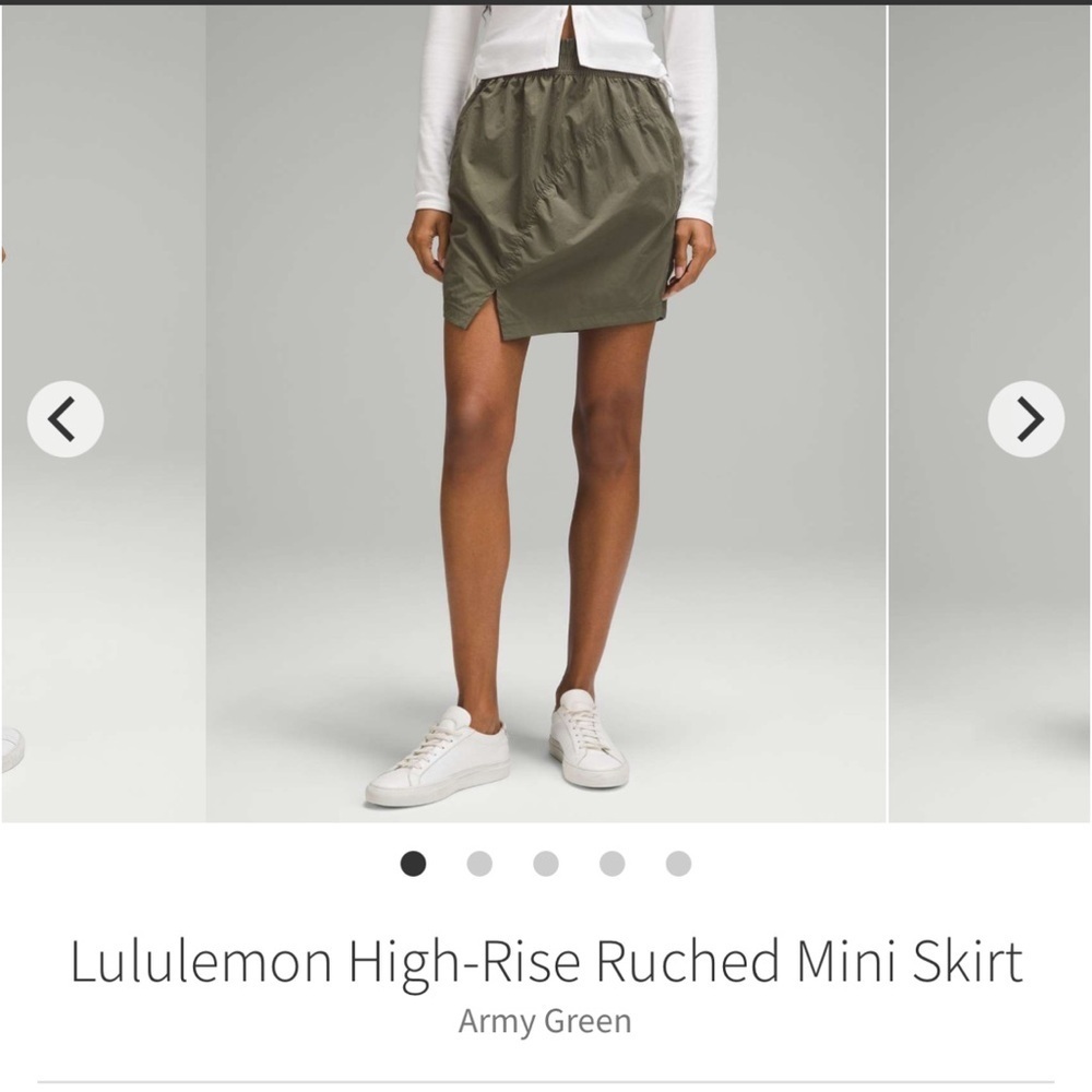 NWT Lululemon High-Rise Ruched Mini Skirt in Army Green - Picture 8 of 8